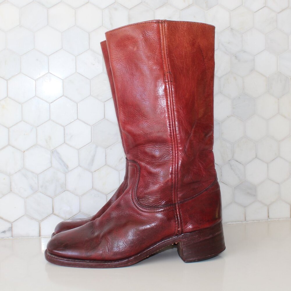 Rare Vintage FRYE Red Campus 2950 Boots